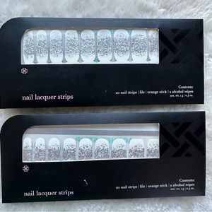 2 brand new sets‎ of Jamberry nail lacquer polish strips silver sparkle